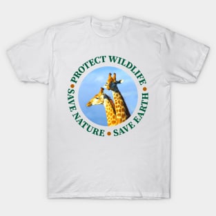 Wildlife Conservation Earth Day Giraffes T-Shirt